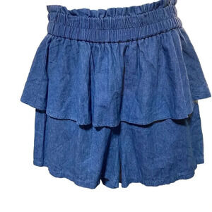 Browny Blue Chambre Mini Skorts Mid Rise Baggy Stretch Waist Women’s XS/S